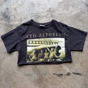 Vintage Y2K Led Zeppelin Band cropped Band Shirt
